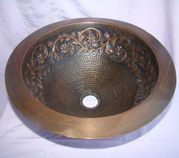 Floral Design  Copper Sink