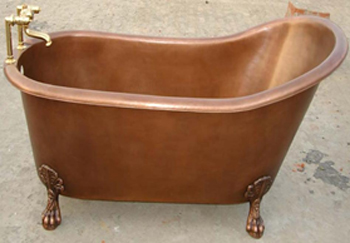 Single Slipper Copper Bathtub
